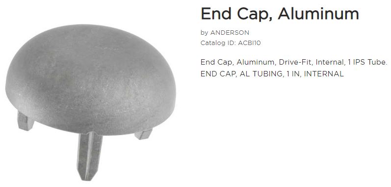 End Cap Aluminum Tubing